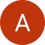 White letter A centered on a solid burnt orange circle with a black background.