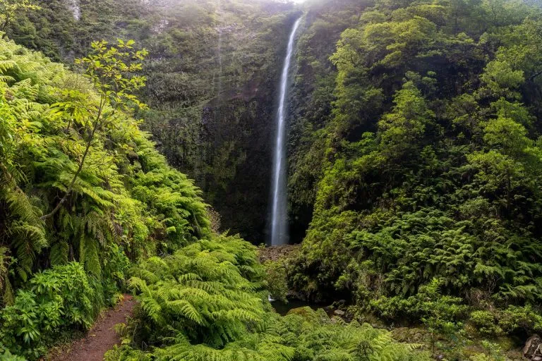 Vattenfall i levada de caldeirao verde